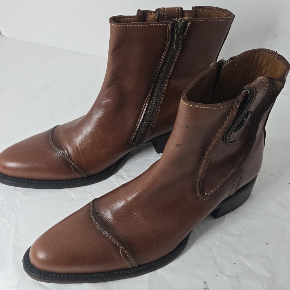 Botas Jaca Boots Womens Size  26EE Brick Red‎ Western  Pointed Toe